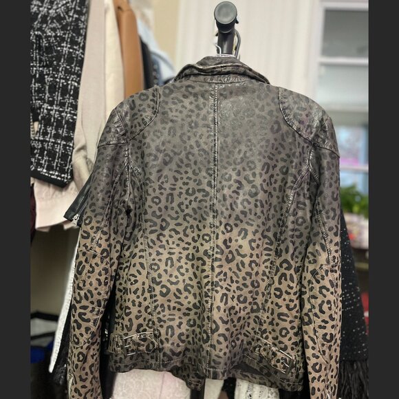 Mauritius- Vicki RF Leather Jacket, Snow Leopard - Picture 4 of 5